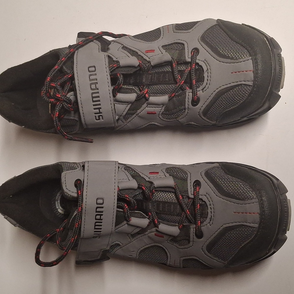 Shimano MTB Men's Cycling Shoes Gray & Red Size 44 (9.5)